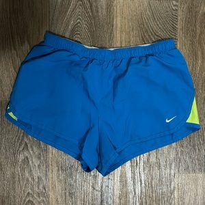 Blue and green stripe Nike shorts